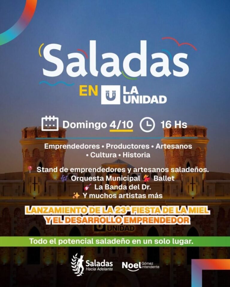 Stands de emprendedores y artesanos en el espacio La Unidad durante la presentación de Saladas